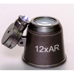 Lupa Zegarmistrzowska trzysoczewkowa Z3-WG18AR-12x+Led